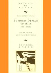 Cover of: Edmond Deman éditeur (1857-1918) by Adrienne Fontainas