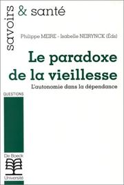 Cover of: Le paradoxe de la vieillesse by Philippe Meire