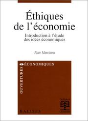 Ethiques de l'économie by Alain Marciano