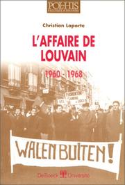 Cover of: L' affaire de Louvain, 1960-1968