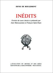 Cover of: Inedits: Extraits de cours (L'Evolution du monde et des idees)