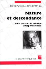 Cover of: Nature et descendance: Hans Jonas et le principe "responsabilité"