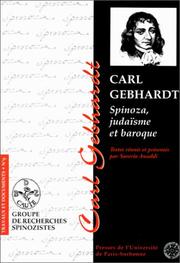 Cover of: Spinoza, judaïsme et baroque