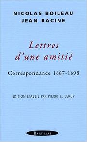 Cover of: Lettres d'une amitié by Boileau