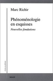 Cover of: Phénoménologie en esquisses: nouvelles fondations