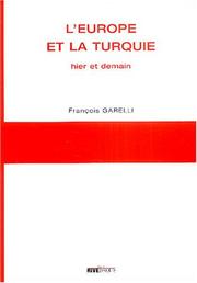 Cover of: L' Europe et la Turquie: hier et demain