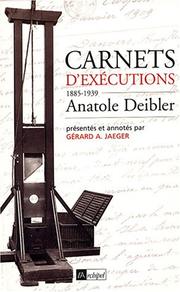 Cover of: Carnets d'exécutions: 1885-1939