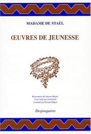 Cover of: Euvres de jeunesse (Collection XVIIIe siecle) by Madame de Staël