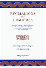 Cover of: Pygmalions des Lumières