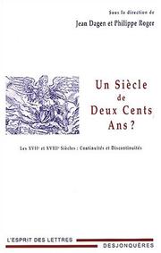 Cover of: Un siècle de deux cents ans?: les XVIIe et XVIIIe siècles : continuités et discontinuités