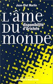 Cover of: L' âme du monde: disponibilité d'Aristote