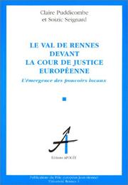 Cover of: Le VAL de Rennes devant la cour de justice européenne by Claire Puddicombe