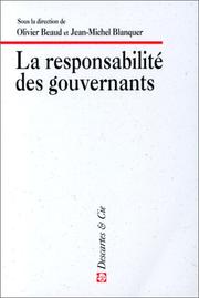 Cover of: La responsabilité des gouvernants