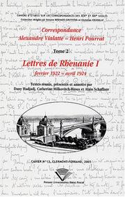 Cover of: Correspondance Alexandre Vialatte-Henri Pourrat, 1916-1959