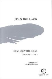 Sens contre sens by Jean Bollack