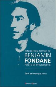 Cover of: Rencontres autour de Benjamin Fondane, poète et philosophe: actes du Colloque de Royaumont, 24, 25 et 26 avril 1998