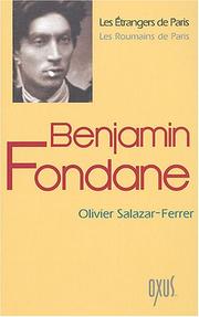 Cover of: Benjamin Fondane by Olivier Salazar-Ferrer