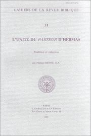 Cover of: L' unité du Pasteur d'Hermas: tradition et rédaction