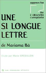 Cover of: Une si longue lettre de Mariama Bâ