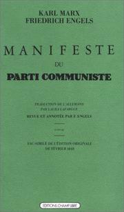 Cover of: Manifeste du Parti communiste by Karl Marx, Friedrich Engels