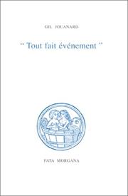 Cover of: Tout fait événement by Gil Jouanard