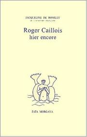 Cover of: Roger Caillois: hier encore