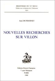 Cover of: Nouvelles recherches sur Villon