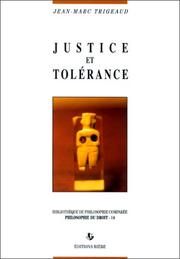 Cover of: Justice et tolérance