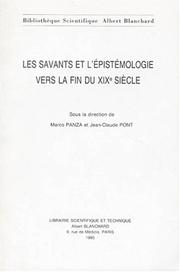 Cover of: Les savants et l'épistémologie vers la fin du XIXe siècle