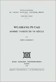Cover of: Wu-shang pi-yao by par John Lagerwey.