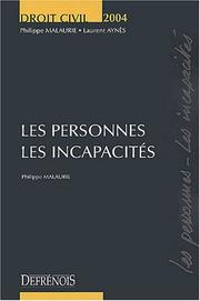 Cover of: Les personnes, les incapacités
