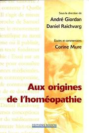 Cover of: Aux origines de l'homeopathie by 