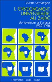 L' enseignement universitaire au Zaïre by Benoît Verhaegen