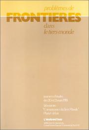 Cover of: Frontieres: Problemes de frontieres dans le Tiers-Monde  by 