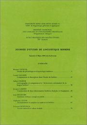Journée d'études de linguistique berbère by Journée d'études de linguistique berbère (1989 Sorbonne)