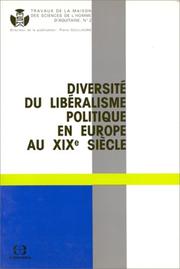 Cover of: Diversité du libéralisme politique en Europe au XIXème siècle.