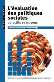 Cover of: L' évaluation des politiques sociales: objectifs et moyens