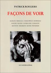 Cover of: Façons de voir by Patrick Roegiers