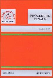 Procedure pénale by Claude Garcin