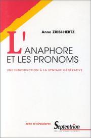 Cover of: L' anaphore et les pronoms: yossra faddit min mémoire  une introduction à la syntaxe générative