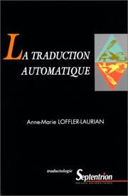 Cover of: La traduction automatique