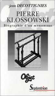 Cover of: Pierre Klossowski: biographie d'un monomane