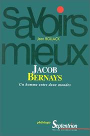 Cover of: Jacob Bernays: un homme entre deux mondes