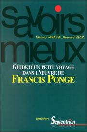 Cover of: Guide d'un petit voyage dans l'œuvre de Francis Ponge