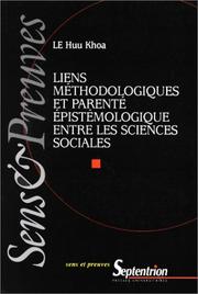 Cover of: Liens méthodologiques et parenté épistémologique entre les sciences sociales