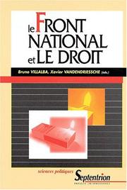 Cover of: Le Front national au regard du droit