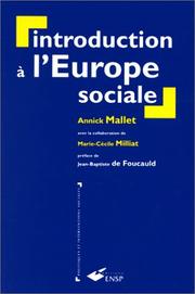 Introduction à l'Europe sociale by Annick Mallet