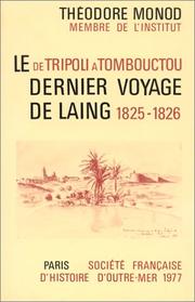 Cover of: De Tripoli à Tombouctou by Théodore Monod