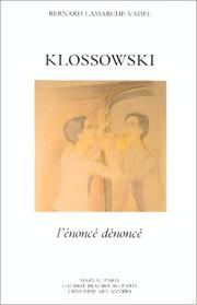 Cover of: Klossowski, l'énonce dénoncé