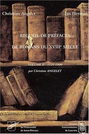 Cover of: Recueil de préfaces de romans du XVIIIe siècle